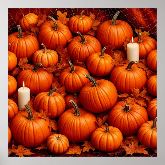 カボチャとの秋離れの配置 ポスター (正面)