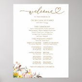 カボチャとひまわりの秋の結婚式プログラム看板 ポスター (正面)