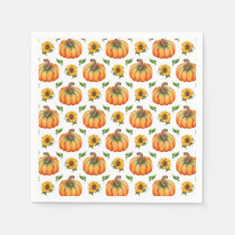 カボチャとひまわり スタンダードカクテルナプキン