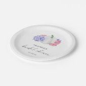 カボチャとアジサイの花ブライダルシャワー ペーパープレート (アングル)