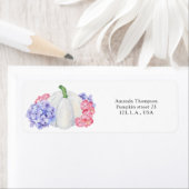 カボチャとアジサイの花ブライダルシャワー ラベル (インサイチュ)