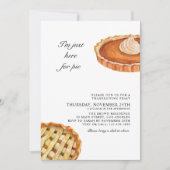 カボチャとアップルパイの感謝祭ディナーパーティー 招待状 (正面)