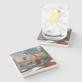 カボチャとウィッカーロッカー – マーサのブドウ畑 ストーンコースター (横)