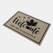 カボチャとオークの葉 ドアマット (アングル)