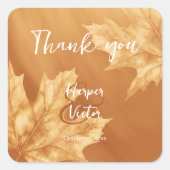 カボチャとカエデ離れアのアクセント秋の結婚式 スクエアシール (正面)