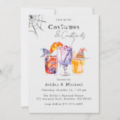 カボチャとカクテルのハロウィンパーティー 招待状 (正面)