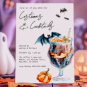 カボチャとカクテルのハロウィンパーティー 招待状