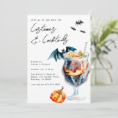 カボチャとカクテルのハロウィンパーティー 招待状 (スタンド正面)