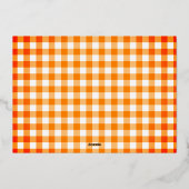 カボチャとカボチャのグラデーション、金ゴールド、感謝祭 箔招待状 (裏面)