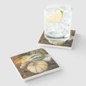 カボチャとカボチャの静物写真 ストーンコースター (横)