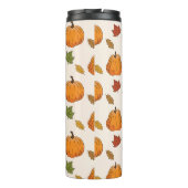 カボチャとカラフル紅葉パターン&名前 タンブラー (裏面)
