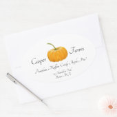 カボチャとカラーペンシルのカボチャ 楕円形シール (封筒)