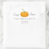 カボチャとカラーペンシルのカボチャ 楕円形シール (バッグ)