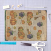 カボチャとカルドロンのヴィンテージページの切り離し 薄葉紙 (クラフト)