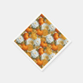 カボチャとキクの秋のデザイン スタンダードカクテルナプキン (角)