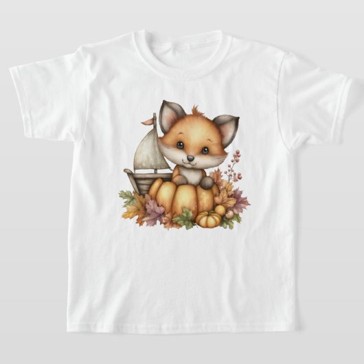 カボチャとキツネといるだけ Tシャツ (レイダウン)