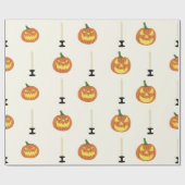 カボチャとキャンドルのハロウィーンシームレスパターン ラッピングペーパー (フラット)