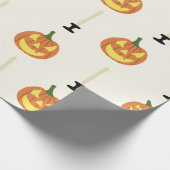 カボチャとキャンドルのハロウィーンシームレスパターン ラッピングペーパー (角)