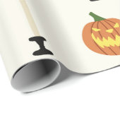 カボチャとキャンドルのハロウィーンシームレスパターン ラッピングペーパー (ロールコーナー)