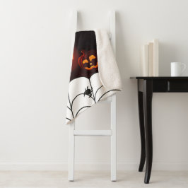 カボチャとクモのハロウィンパターン シェルパブランケット