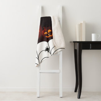 カボチャとクモのハロウィンパターン シェルパブランケット