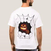 カボチャとクモのハロウィンパターン Tシャツ (裏面)
