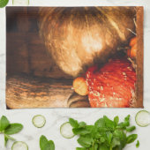 カボチャとグルメキッチンタオルでまだ生きる キッチンタオル (折り畳み)