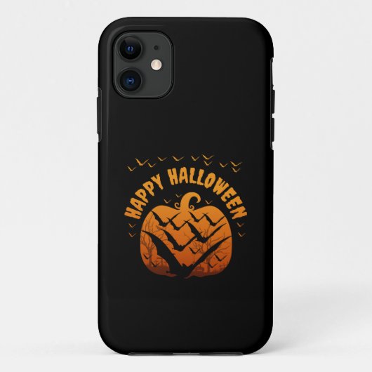 カボチャとコウモリのハロウィンコスチューム Case-Mate iPhoneケース (裏面)