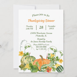 カボチャとスカッシュの恵みの感謝祭ディナー 招待状