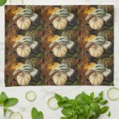 カボチャとスカッシュの静止寿命パターン キッチンタオル (折り畳み)