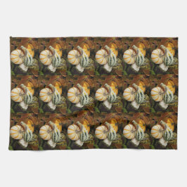 カボチャとスカッシュの静止寿命パターン キッチンタオル