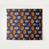 カボチャとスカルパタンタペストリー不気味- Gothic タペストリー (正面(横))