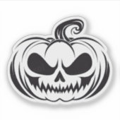 カボチャとスカル顔ステンシル シール (正面)