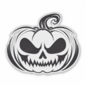 カボチャとスカル顔ステンシル シール (正面)