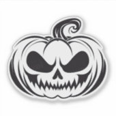 カボチャとスカル顔ステンシル シール (正面)