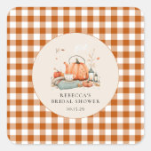 カボチャとスパイスと全てのいい赤ちゃんシャワー スクエアシール (正面)