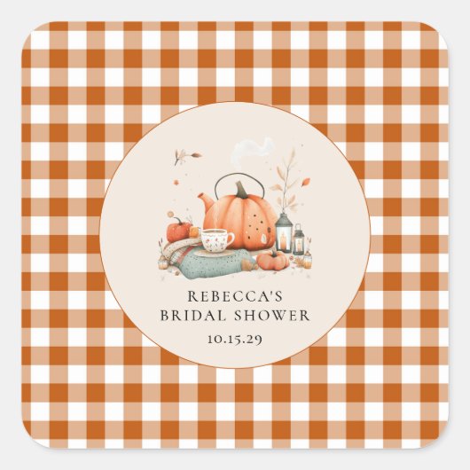 カボチャとスパイスと全てのいい赤ちゃんシャワー スクエアシール (正面)