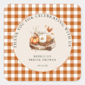 カボチャとスパイスと全てのいい赤ちゃんシャワー スクエアシール (正面)