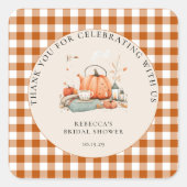 カボチャとスパイスと全てのいい赤ちゃんシャワー スクエアシール (正面)