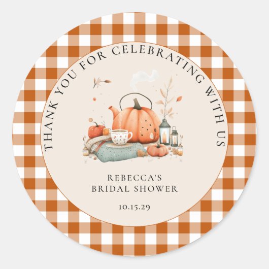カボチャとスパイスと全てのいい赤ちゃんシャワー ラウンドシール (正面)
