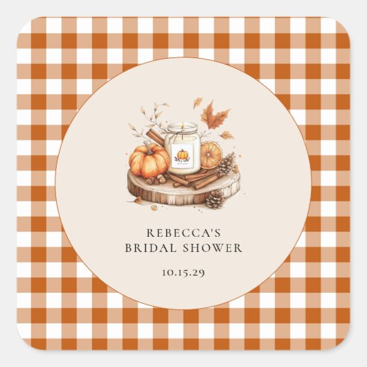 カボチャとスパイスオールナイスベビーシャワー スクエアシール (正面)