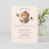 カボチャとスパイスコーヒーカップルシャワー招待状 招待状 (スタンド正面)