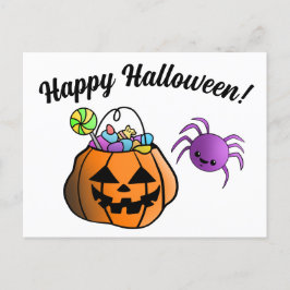 カボチャとスパイダーハッピーハローウィン ポストカード