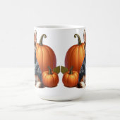 カボチャとセーターのかわいいチワワ コーヒーマグカップ (中央)