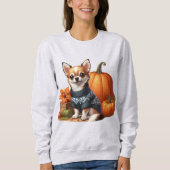 カボチャとセーターのかわいいチワワ スウェットシャツ (正面)