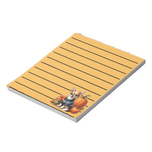 カボチャとセーターのかわいいチワワ ノートパッド