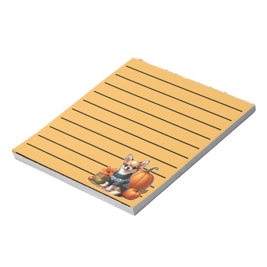 カボチャとセーターのかわいいチワワ ノートパッド (回転)