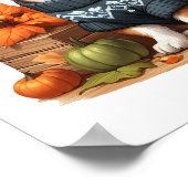 カボチャとセーターのかわいいチワワ ポスター (角)