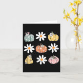 カボチャとデイジーの花かわいい秋ハロウィン カード (黄色い花)