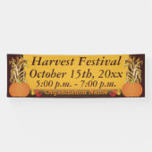 カボチャとトウモロコシの茎を収穫 横断幕 (横)